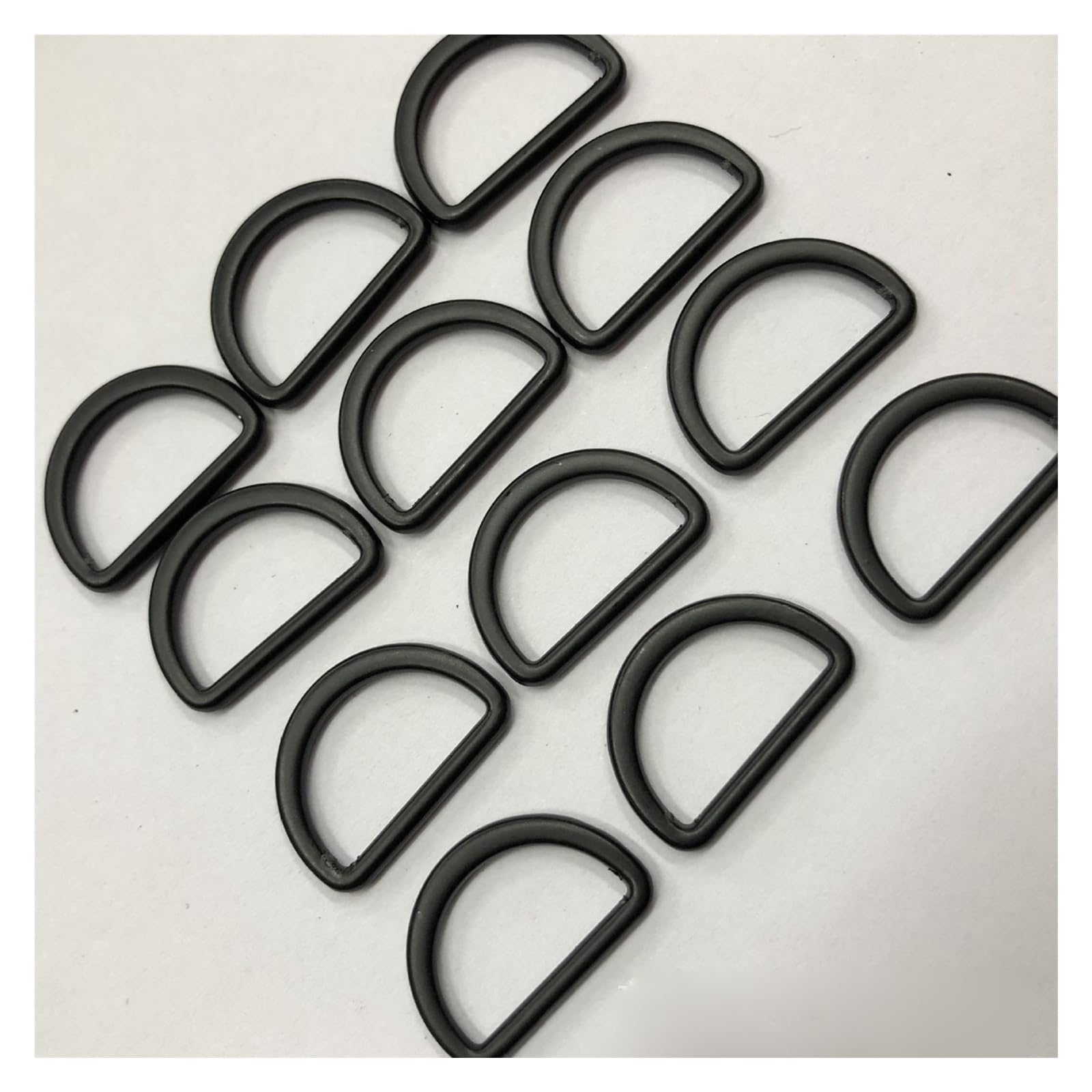 Metalowy pierścień D 16 mm metalowe czarne półokrągłe klamry typu D-ring, opakowanie 20 sztuk, do toreb, pasków, butów, strona internetowa DIY