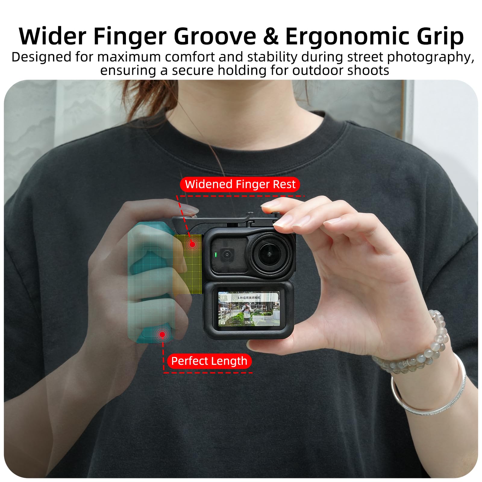 Gdraco Impugnatura integrata per DJI Osmo Nano Montaggio Facile Rapido Impugnatura Ergonomica per Scatti Stradi, Custodia Protettiva con Adattatore Scarpe Freddo Accessori per Osmo Nano