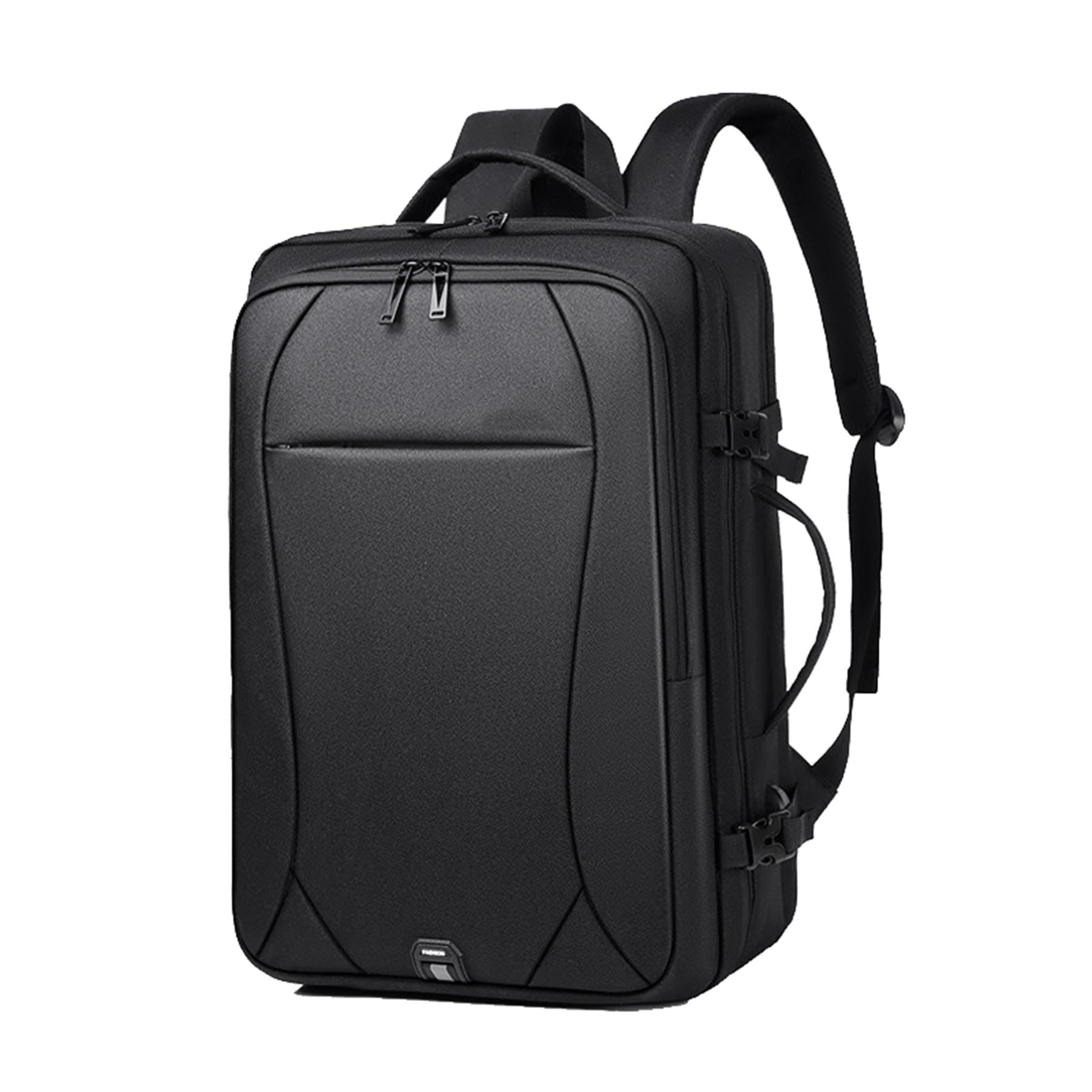 Zaino Business Leggero per Laptop, Ampio Zaino da Viaggio Espandibile con Porta di Ricarica USB, Robusto Zaino Casual per Pendolari con Fascia per Trolley e Scomparti Multipli