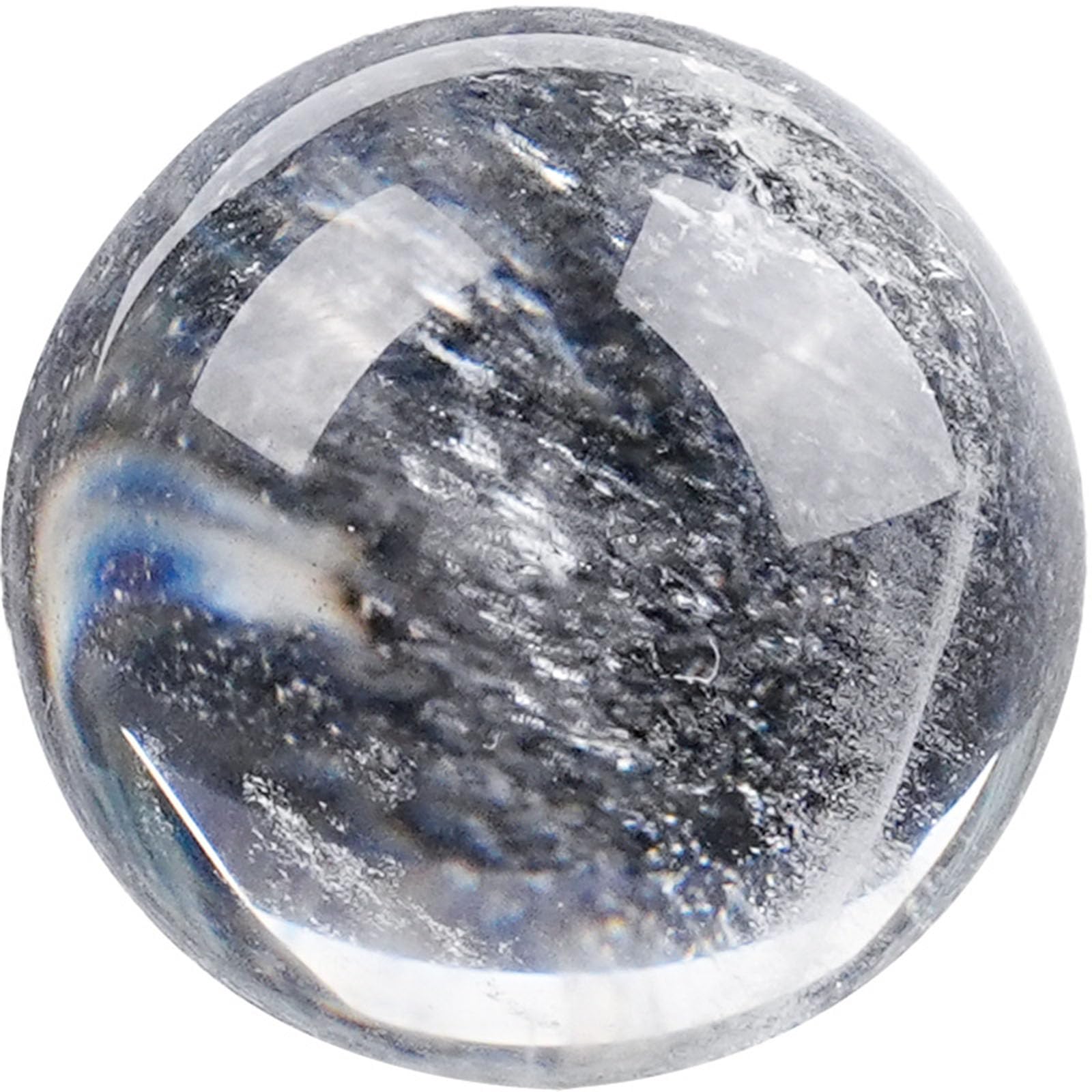 DPURPIWADY Smelting Clear Crystal Ball, White Quartz Sphere for Home Office Decor, Fengshui Balls Ornaments with Stand for Witchcraft Orbs,8cm/3.14in