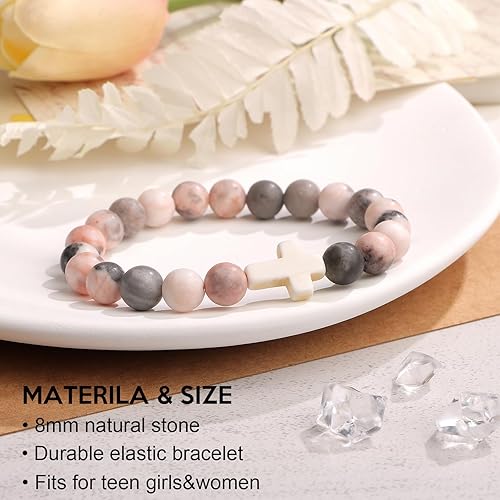 Miniatura 5 de JoycuFF Regalos cristianos pulsera de cruz para mujer, fe de Pascua, católica, religiosa, joyería cristiana, bautismo, comunión significativa,