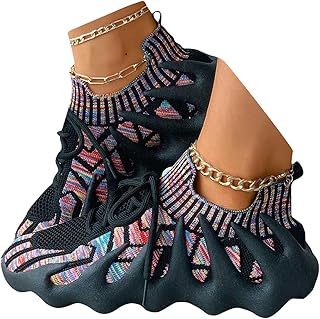 Floral Pattern Embroidery Mesh Sneakers - Women's Breathable Lace-Up Wal...