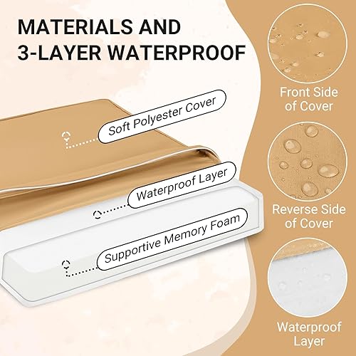 Miniatura 2 de downluxe Cojines para sillas de exterior para muebles de patio, cojín cuadrado impermeable de espuma viscoelástica para silla de patio con lazos