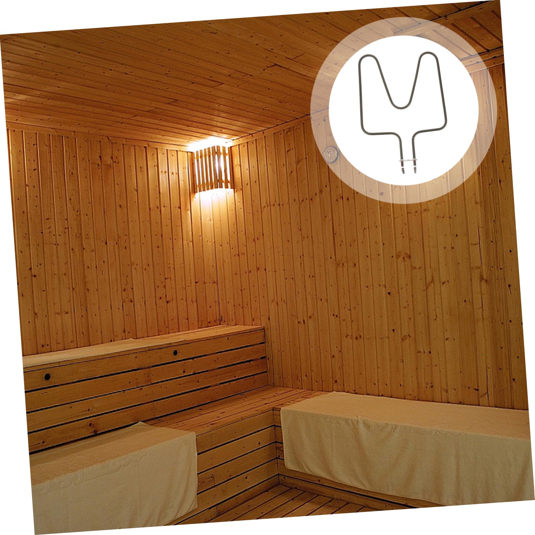 Elemento Tubular de Sauna de Acero Inoxidable Negro, Calentamiento Rápido