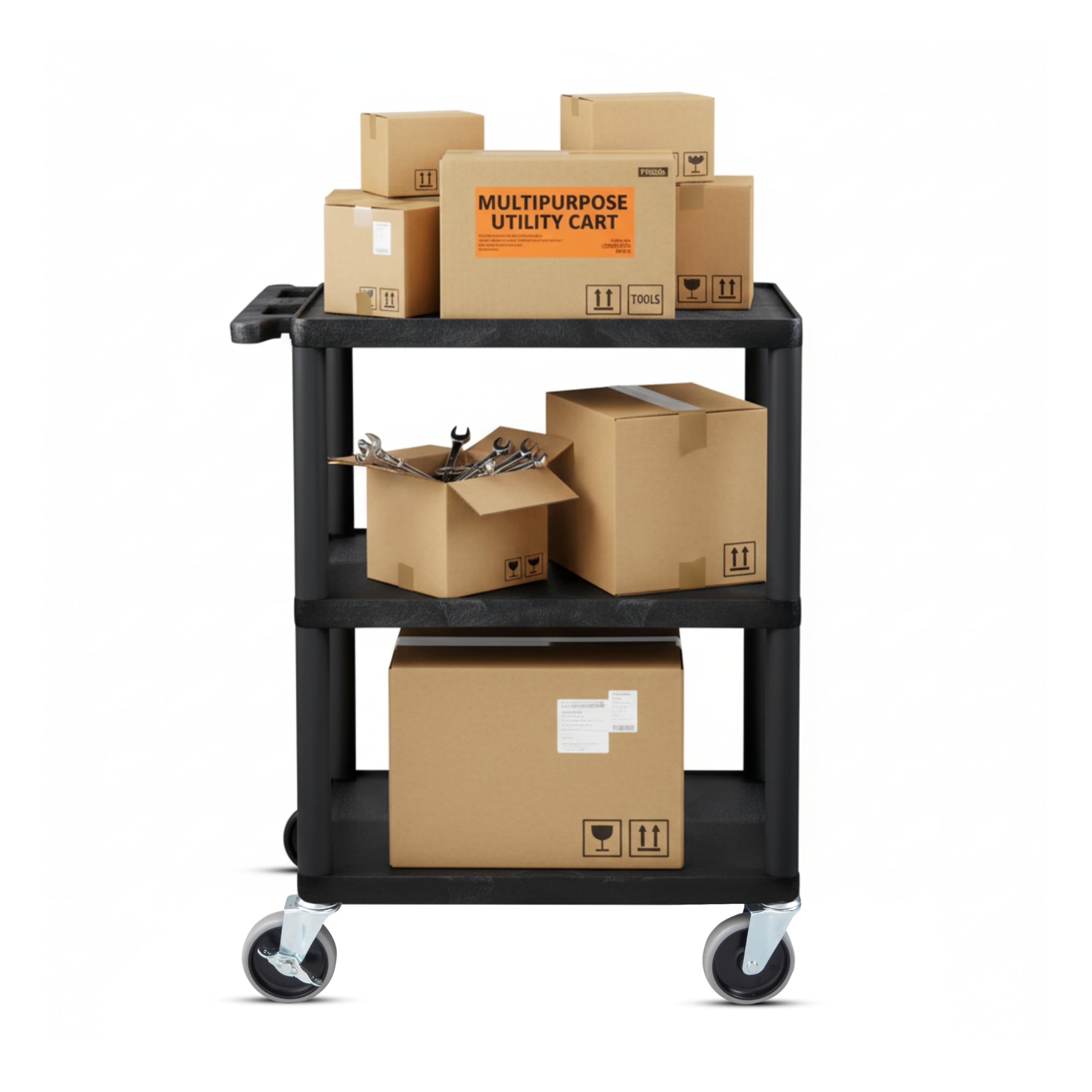 Amazon.com: Luxor Multipurpose Storage Utility Cart 3 Shelves