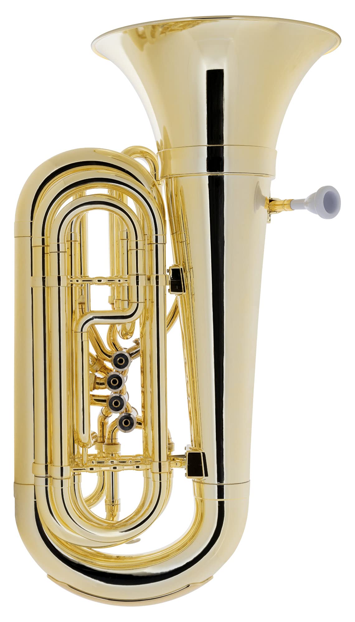 Classic Cantabile MardiBrass Tuba Bb en plastique - Extrêmement légère et très stable - Corps en ABS plastique - Soudure et mécanisme en laiton - avec housse & embouchure - Couleur : Or
