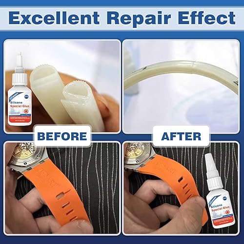 Miniatura 3 de Pegamento de silicona de 1.06 oz, pegamento de silicona transparente, instantáneo, impermeable, resistente al calor y flexible, pegamento fuerte