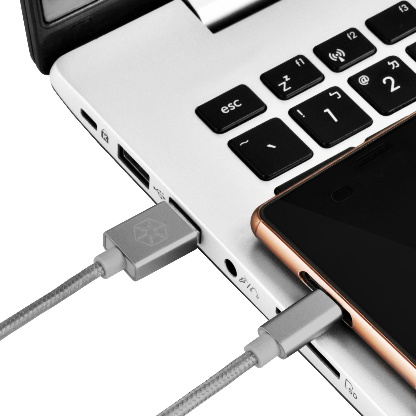 SilverStone SST-CPU04G-1000 - Cable USB Réversible, A Vers C 1000 Réversible Extrêmement Synchronisation