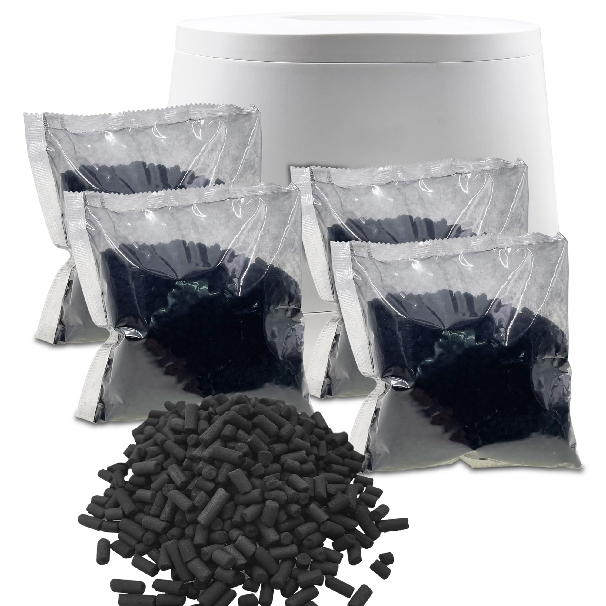 Shurex Black 4 Pack Odor Absorbing Filter Refills For Lomi Smart Waste Kitchen Composter Top And Back Filters, Replacement Activated Charcoal Filters Compatible With Electric Countertop Compost Bin