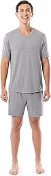 Fruit of the Loom mens 360 Stretch Short Sleeve V-neck Top and Short Sleep Pajama Set