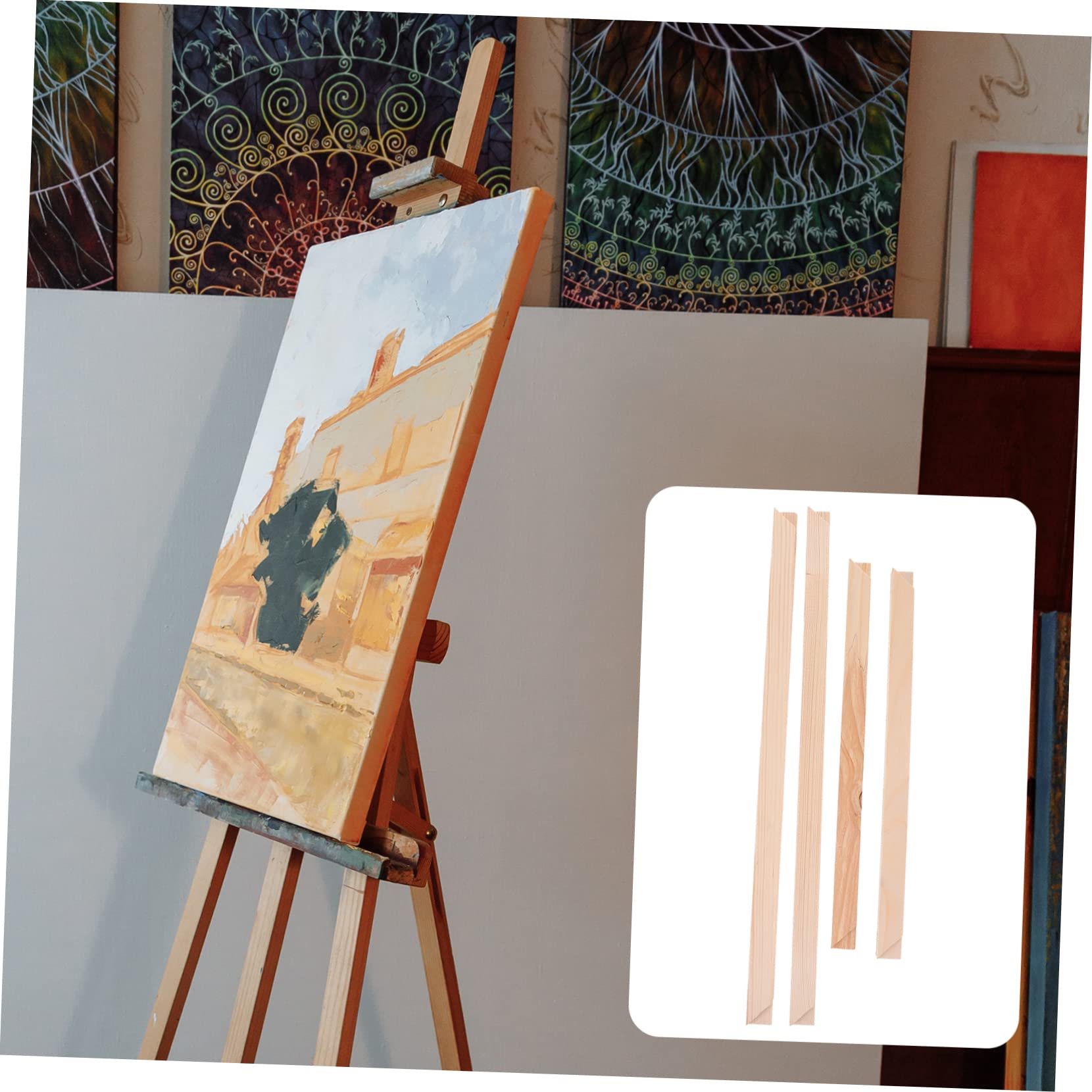 Beatifufu 40x50cm Solid Wood Picture Frame DIY Canvas Frame Kit for Oil Paintings Canvas Stretcher Bars Strong and Stable