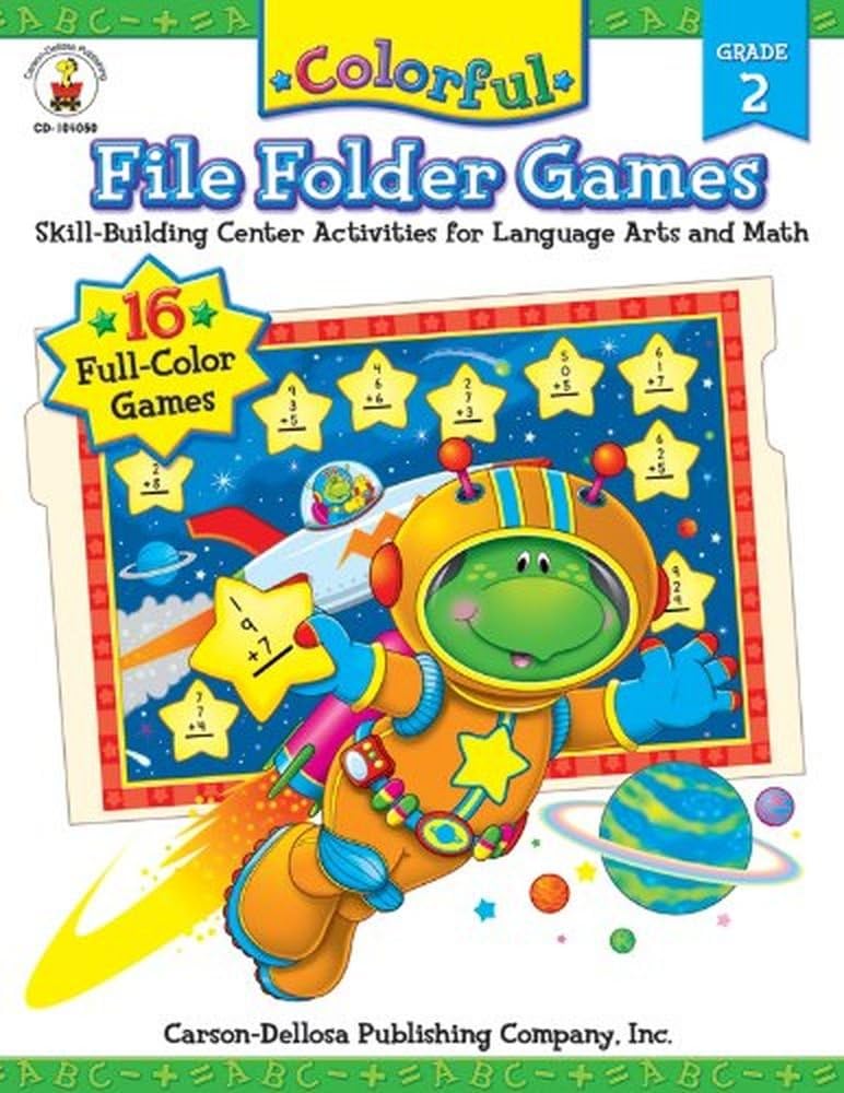 CarsonDellosa 104050 Colorful File Folder Games, Grade 2;Colorful Game