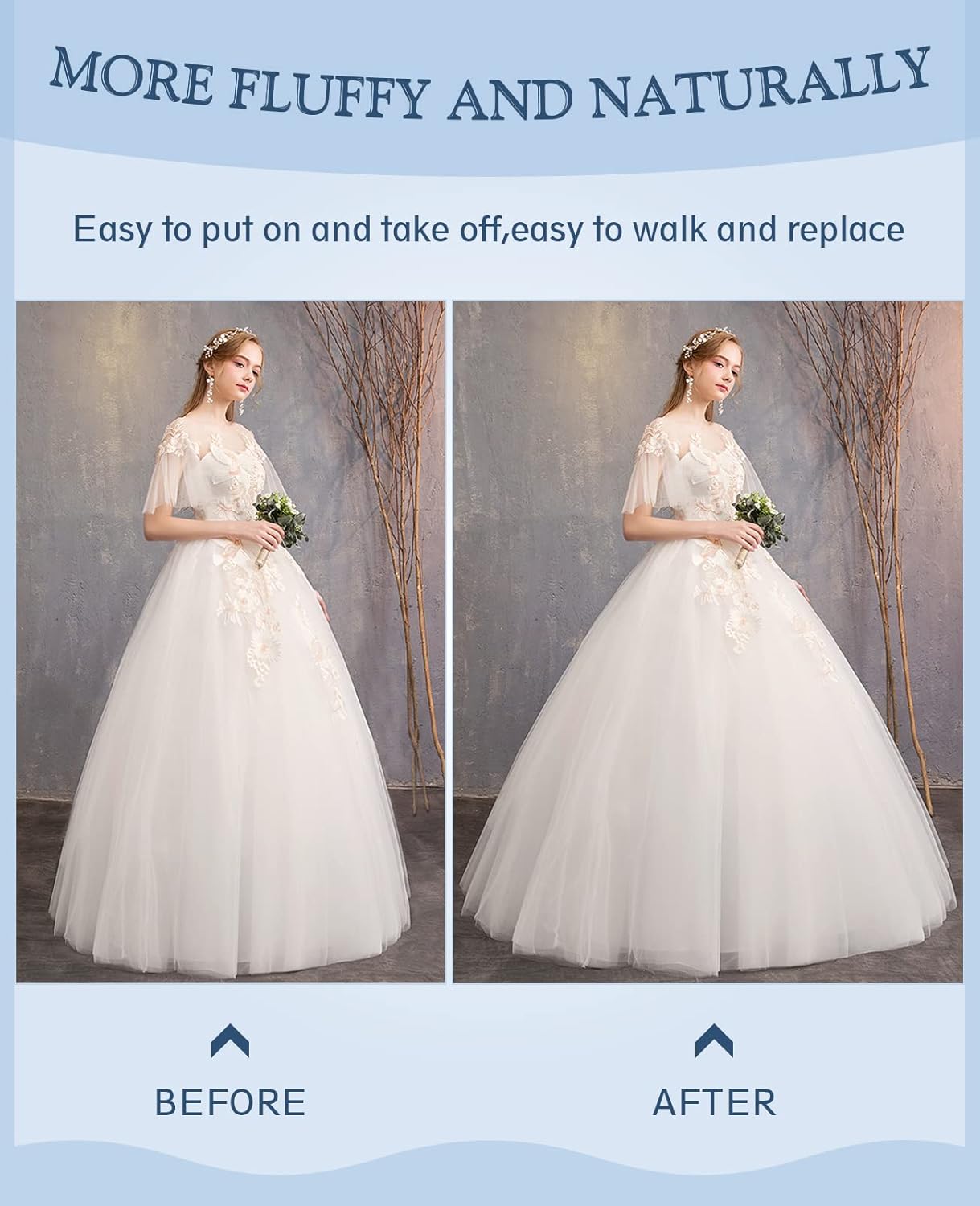 Women's 4 Hoop Skirt 5 Ruffles Layers Petticoat Skirt for Party Wedding Crinoline Slip Underskirt - Image 5