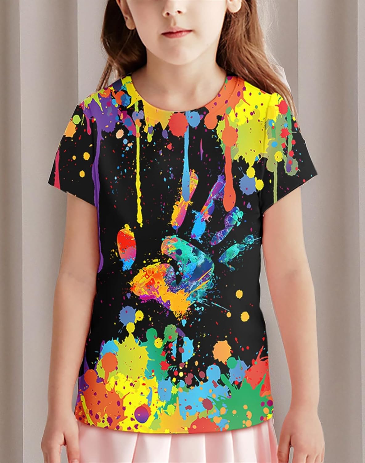 Neemanndy Teens Boys Girls Shirts 3D Print Colorful Design Graphic Tee Shirt with Short Sleeve for Kids 6-16 Years - Image 5