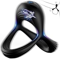 Vista 1 de LUZINE - Anillo vibrador para el pene de silicona recargable con 10 vibraciones intensas, vibrador triangular para hombre para una mayor erección