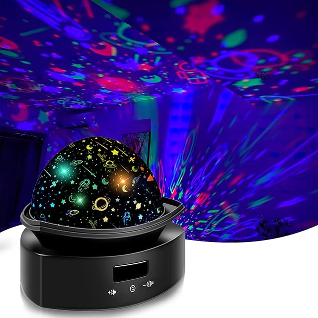 Moredig Night Light for Kids, Baby Night Light Projector 360 Degree Rotating 8 Color Projector Light for Kids with USB Cable Gift for Kids Bedroom Decor - General