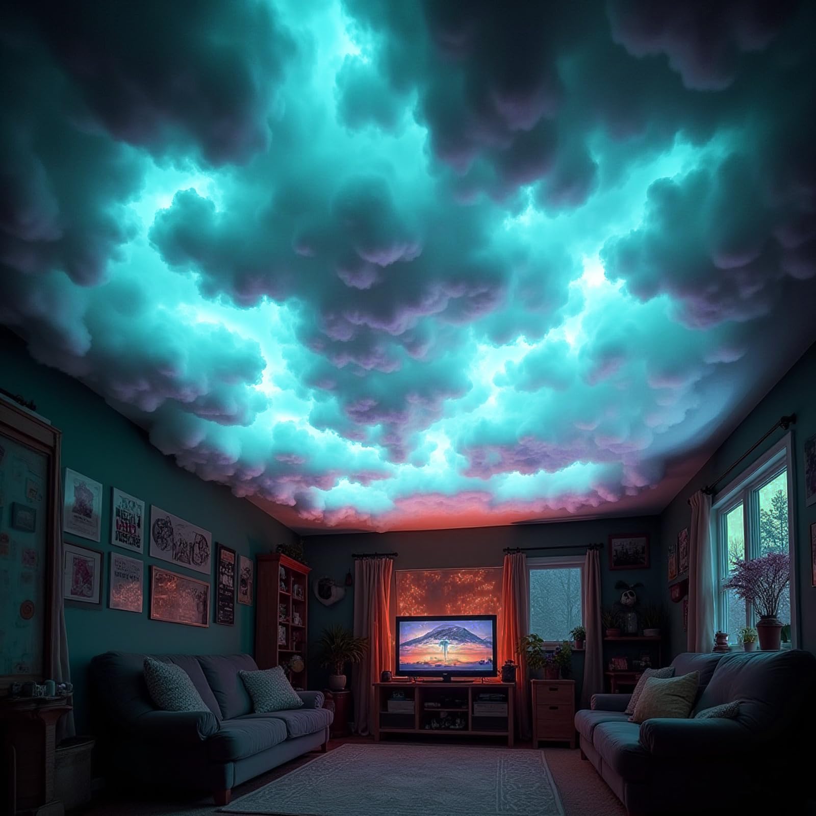 Luce LED Thundercloud in cotone 3D USB, fai da te RGB+IC che insegue le luci della nuvola del soffitto con APP e telecomando per la decorazione della stanza