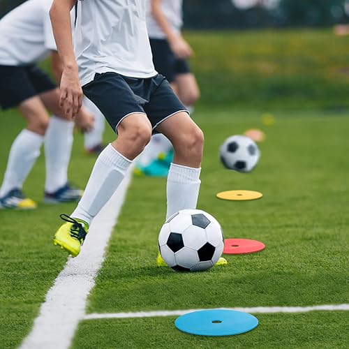 Miniatura 6 de 20 marcadores de puntos de cono plano de 6 pulgadas, marcadores antideslizantes para agujeros de piso, marcadores de cancha de campo de conos de