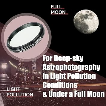 SVBONY SV220 Dual-Band Nebula Filter with SV503 70mm Refractor Telescope with Built-in Field Flattener