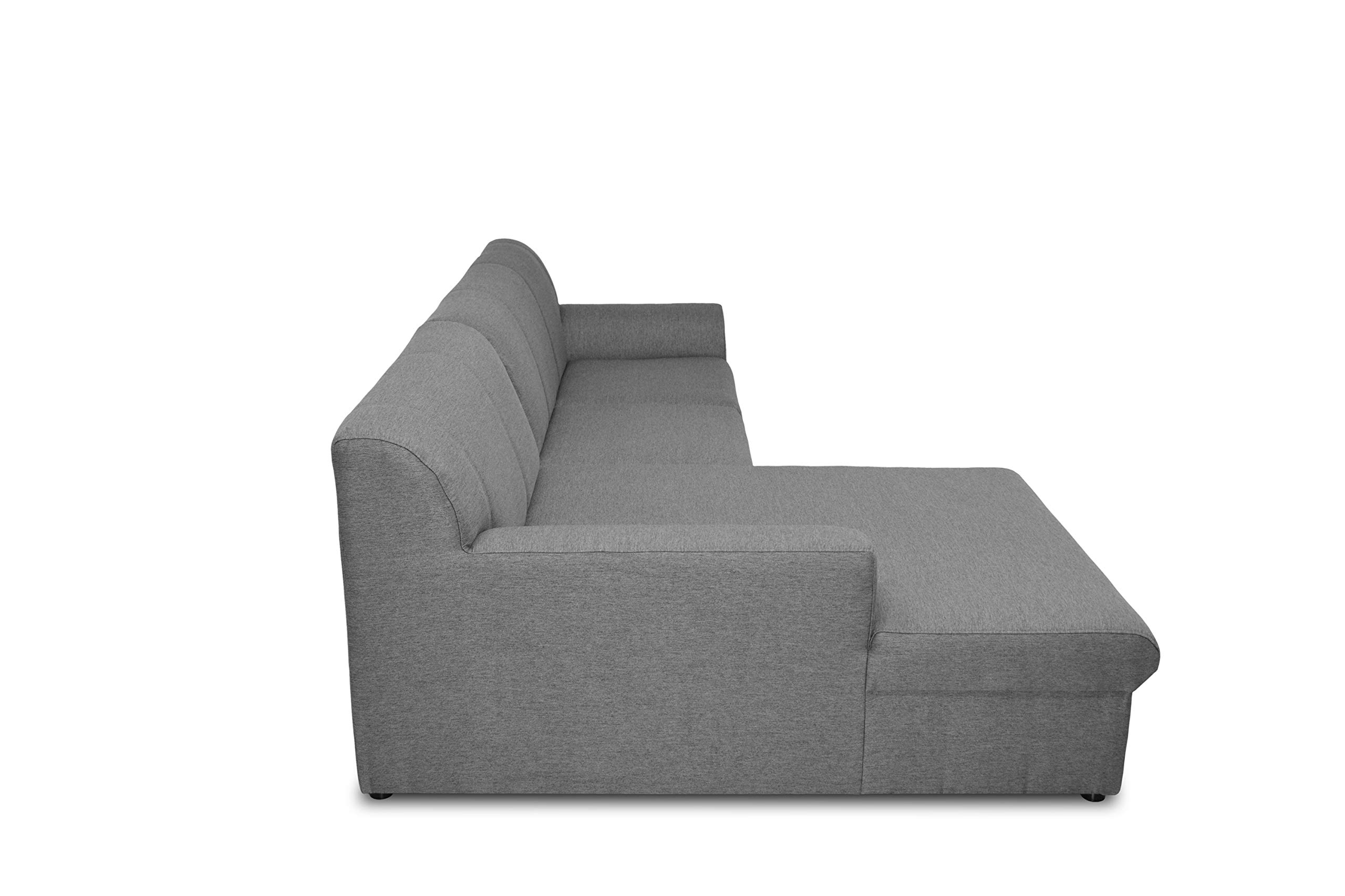 DOMO. collection Ecksofa Topper, Sofa in L-Form mit Schlaffunktion, moderne Couch, kleine Polsterecke, Schlafsofa, 245 x 155 x 78 cm (BxTxH), grau
