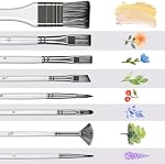 Paint Brush Set, 10 Pcs Artist Paint Brush with Nylon Hair and Wooden Hanle, Brushes for Acrylic Watercolor Gouache Oil, Paintbrushes for Face Nail Art, Rock Painting, Decorations