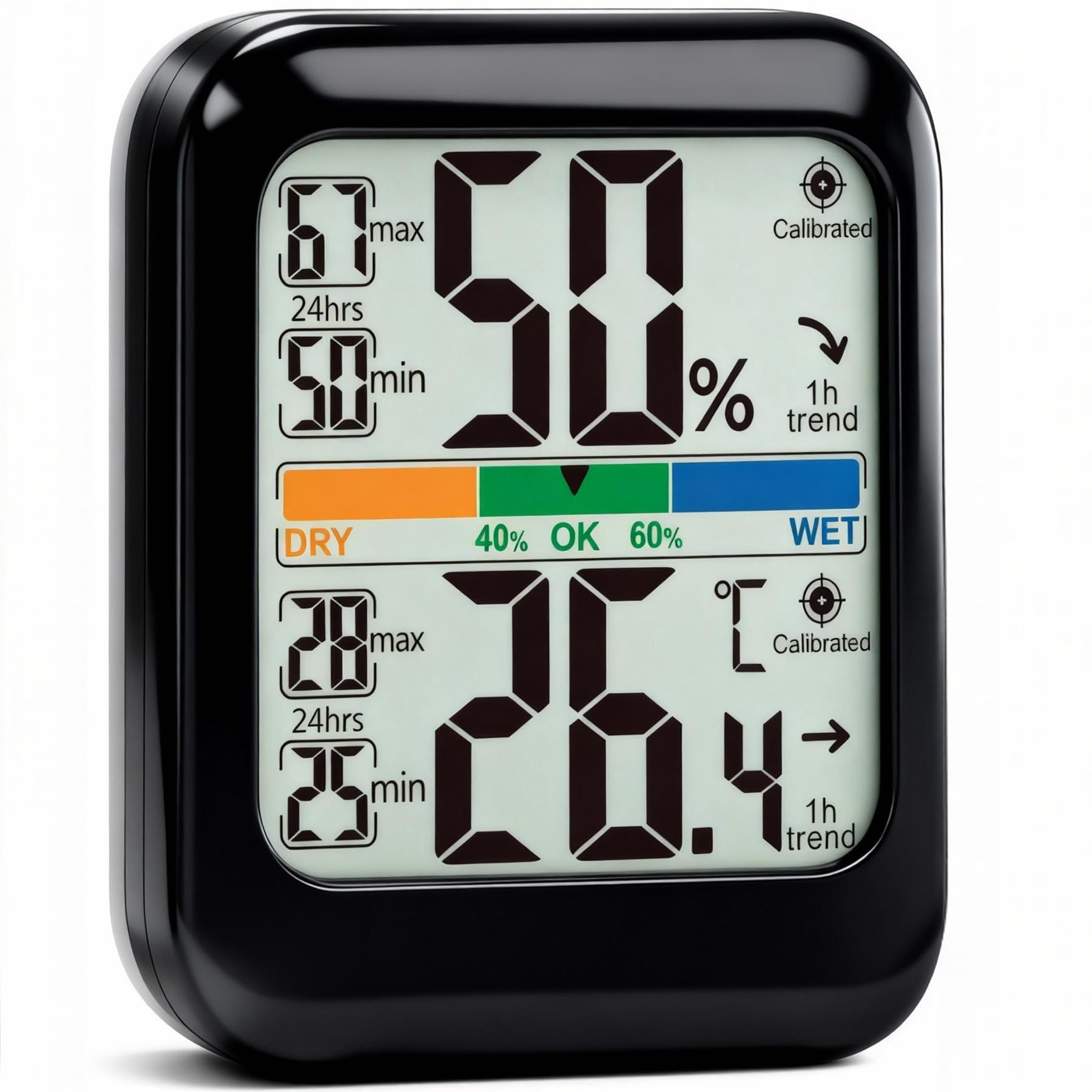 G.CATACC Room Thermometer Indoor Hygrometer Humidity Meter with Max/Min Record, Digital Sensor Room Temperature and Humidity Monitor for Home Baby Nursery - Battery Included