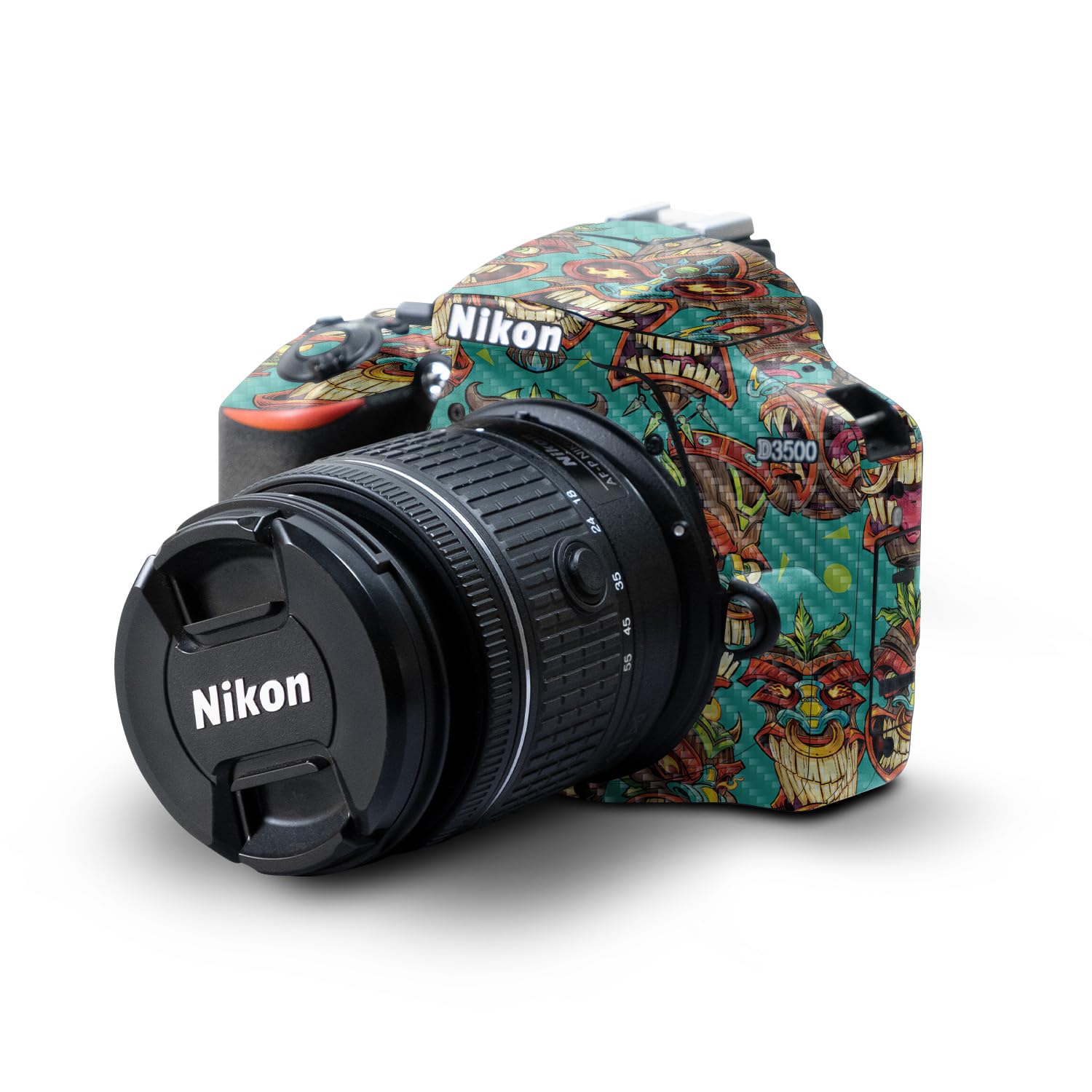 Carbon Fiber Skin Compatible with Nikon D3500 Camera - Crazy Tikis - Premium 3M Vinyl Protective Wrap Decal Cover - Easy to Apply | Crafted in The USA by MightySkins