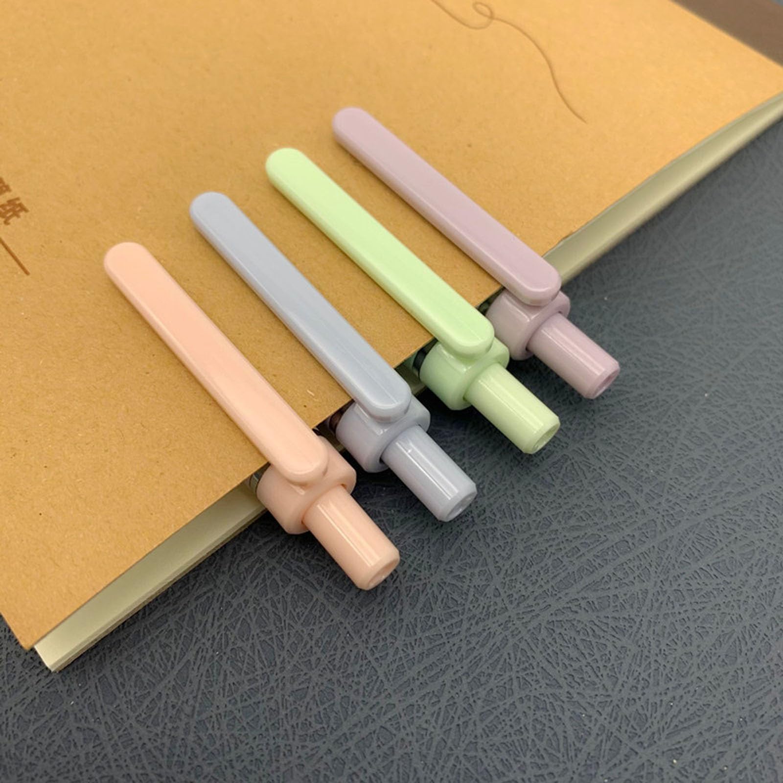 ABOSEDE Gelstifte, 4 Stück, schwarze Tinte, 0,5 mm, mittlere Spitze, glattes Schreiben mit Silikongriff, High-End-Serie, einziehbare Stifte mit Metallclip (8 Stück)