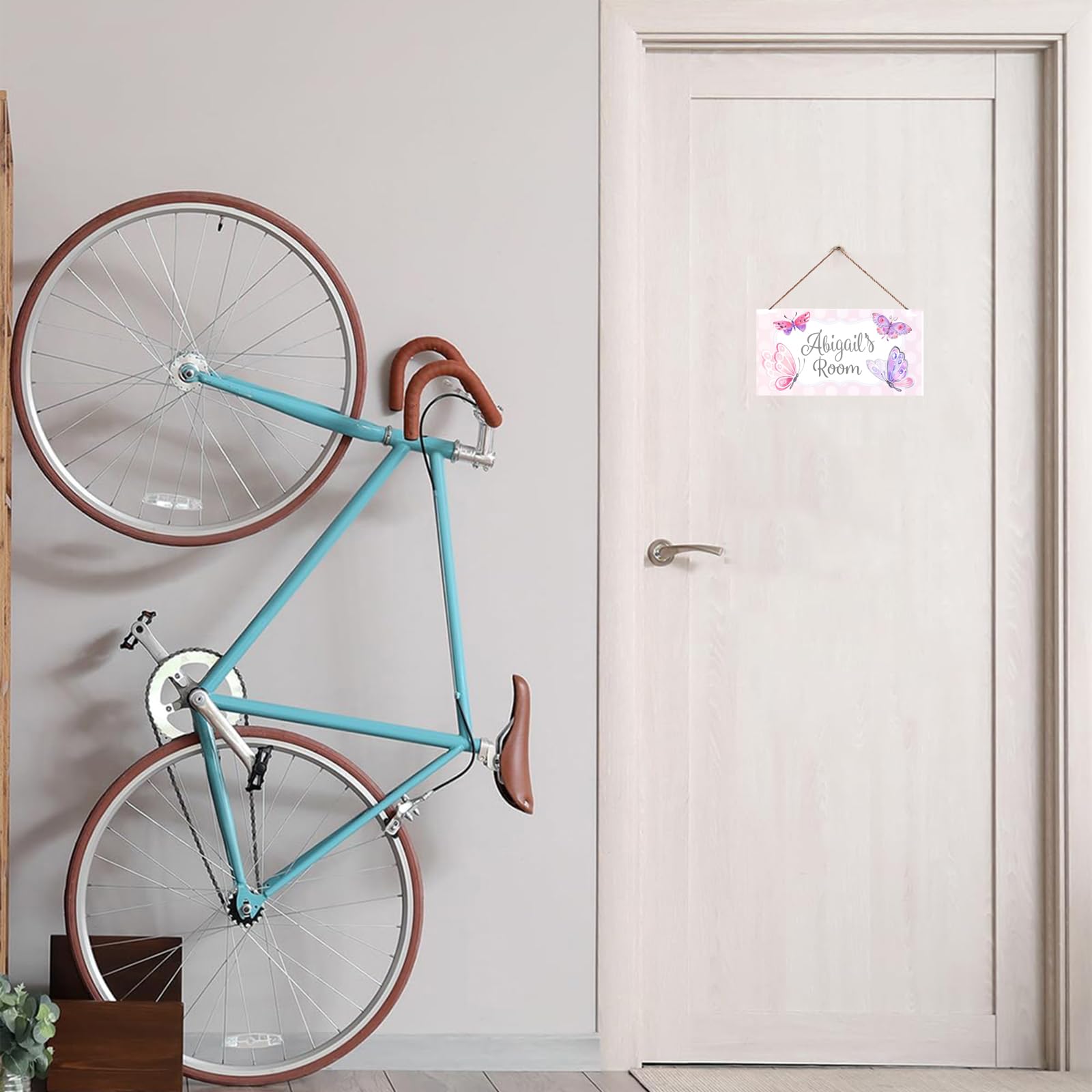 Personalized Name's Pretty Purple and Pink Butterfly Accessories Stuff Bedroom Door Sign Wall Art Décor