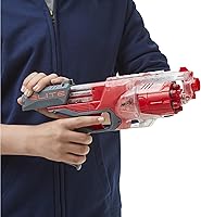 Vista 4 de NERF Elite Disrupter Blaster - Tambor giratorio de 6 dardos, Slam Fire, rojo translúcido (exclusivo de Yaxa)
