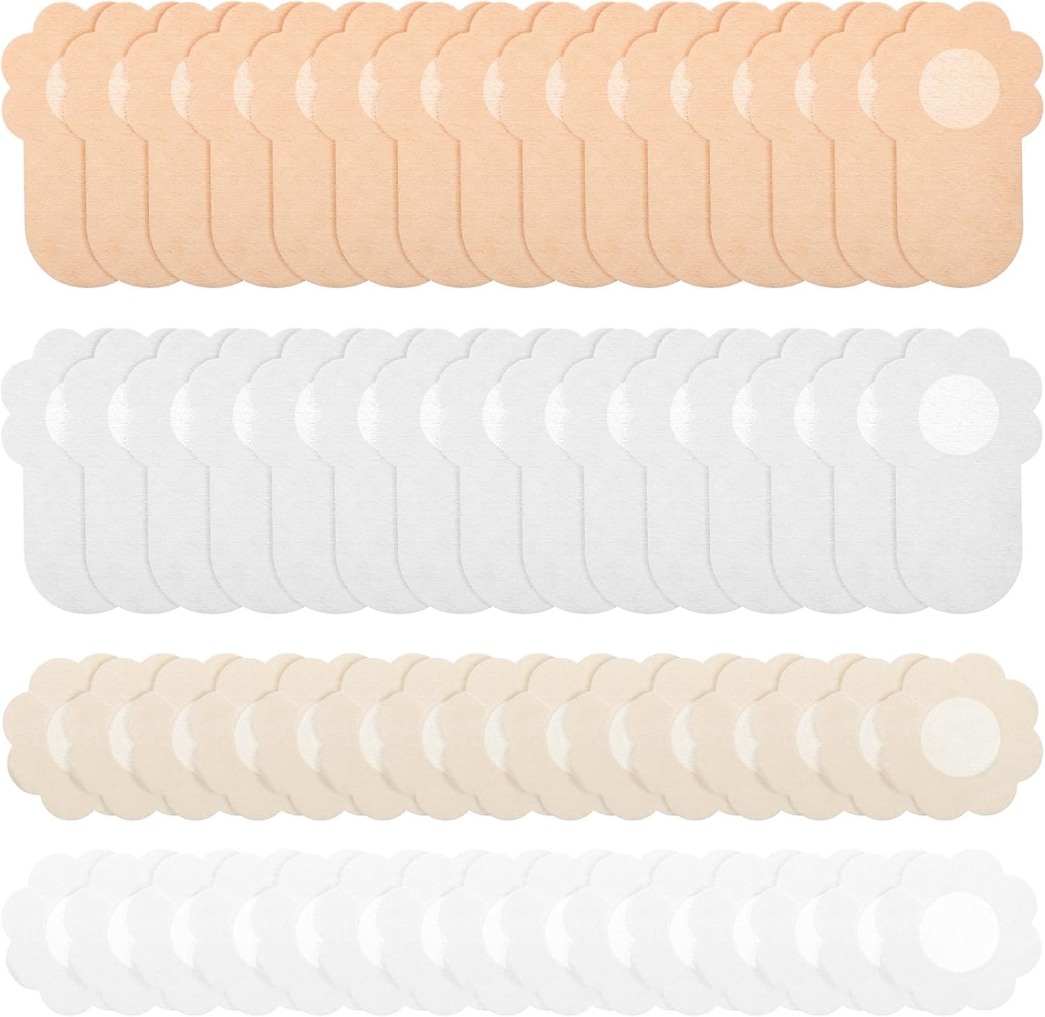 60 PCS Disposable Nipple Covers, Reusable Sticky Pasties Breast Lift Tape for Women, Adhesive Petals Nipple Pasties Breathable Invisible Boob Lift Tape for Backless or Strapless, Swimwear
