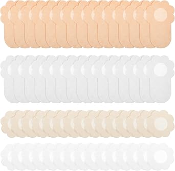 60 PCS Disposable Nipple Covers, Reusable Sticky Pasties Breast Lift Tape for Women, Adhesive Petals Nipple Pasties Breathable Invisible Boob Lift Tape for Backless or Strapless, Swimwear