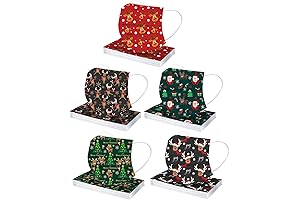 Christmas Disposable Adult Winter Masks with Grinchmas Snowflakes Xmas Designs