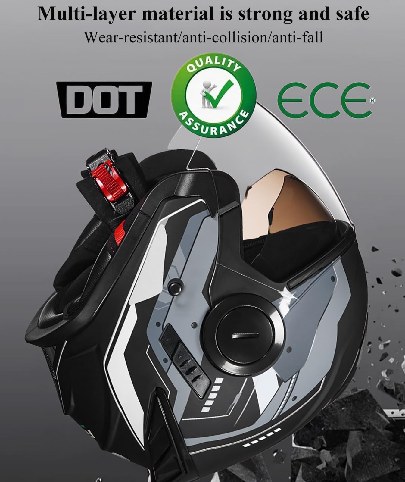 Casco De Motocicleta Abierto con Doble Visera, Casco Jet Abierto para Hombres Y Mujeres, Casco De Seguridad para Scooter Y Ciclomotor, Homologado Según ECE 2205.