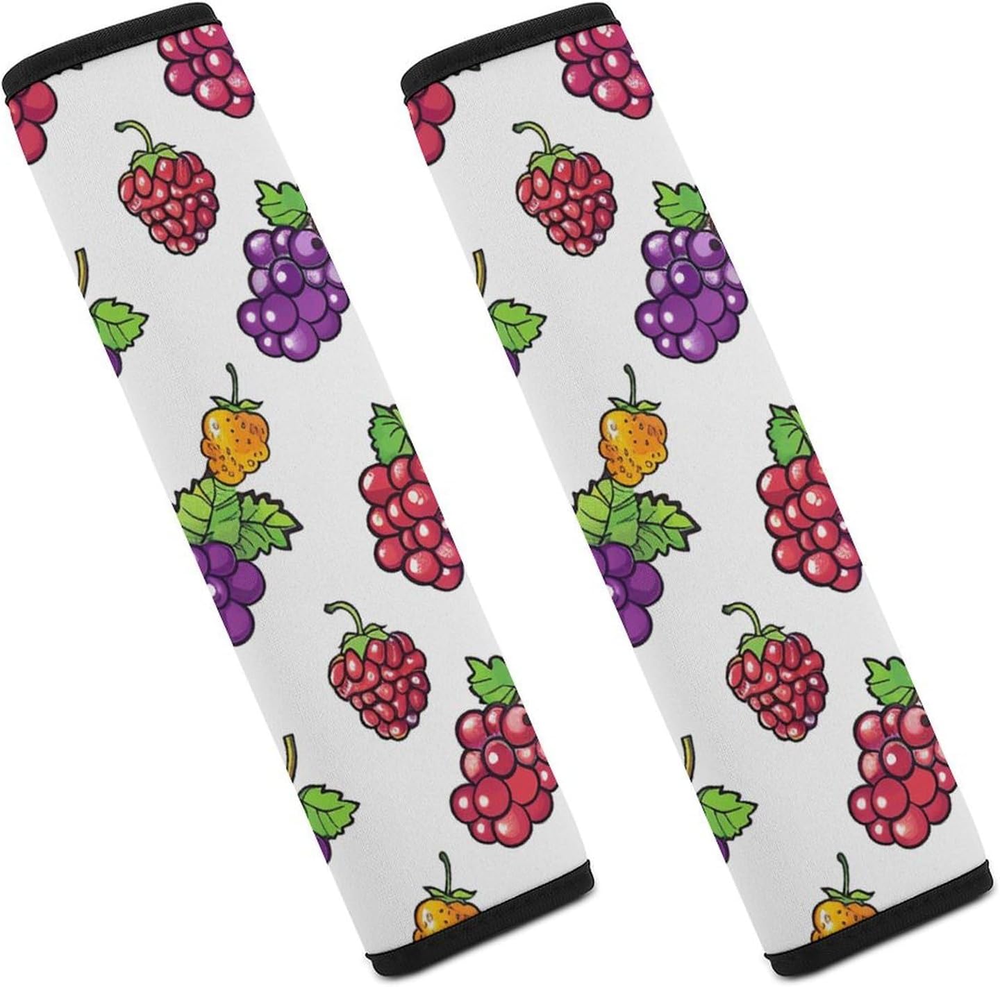 2 PCS Super Soft Car Seat Belt Pad, Cute Berries in Cartoon Style Printed Waterproof Sweat-Absorbing Seat Belt Covers Backpack Shoulder Pad for All Car Seats Baby Strollers