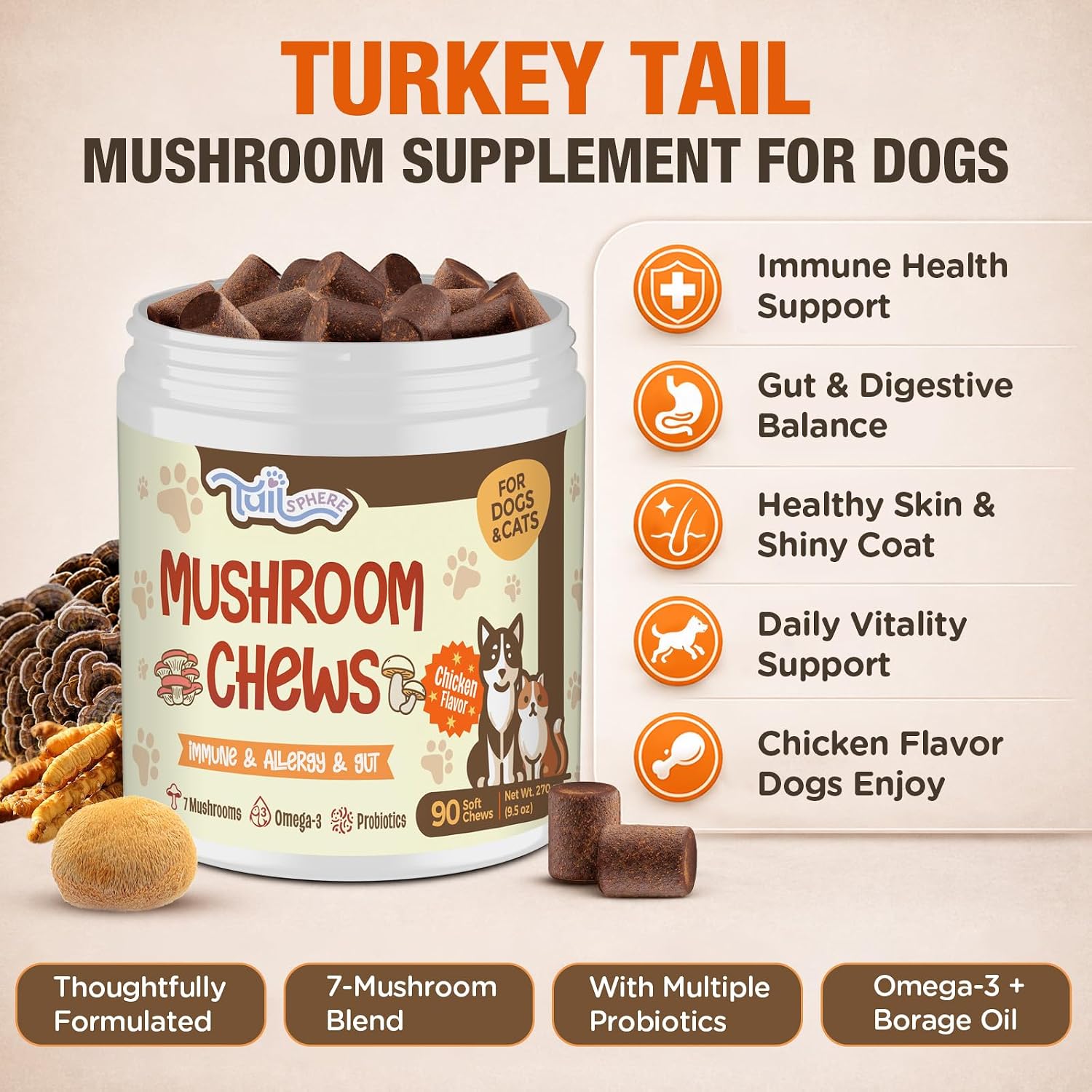 Turkey Tail Mushroom Immune Chews by TailSphere — view 2