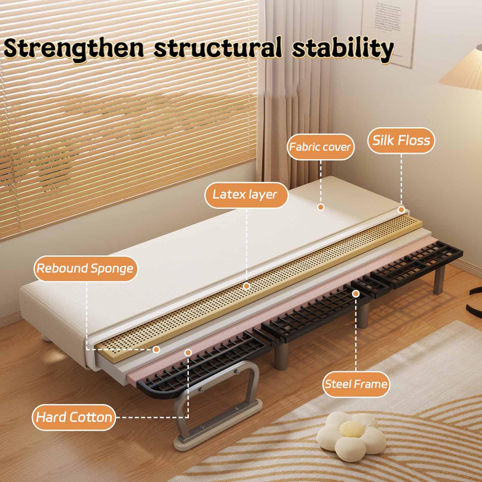 Ledersofa Schlafsofa 3-in-1 mit Bettfunktion,Komfortable Schlafcouch