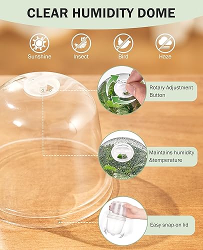 Vista 31 de homenote Macetas transparentes para vivero, maceta de 3/4/5 pulgadas para plantar plántulas de plástico con agujeros de drenaje, flor de iniciación