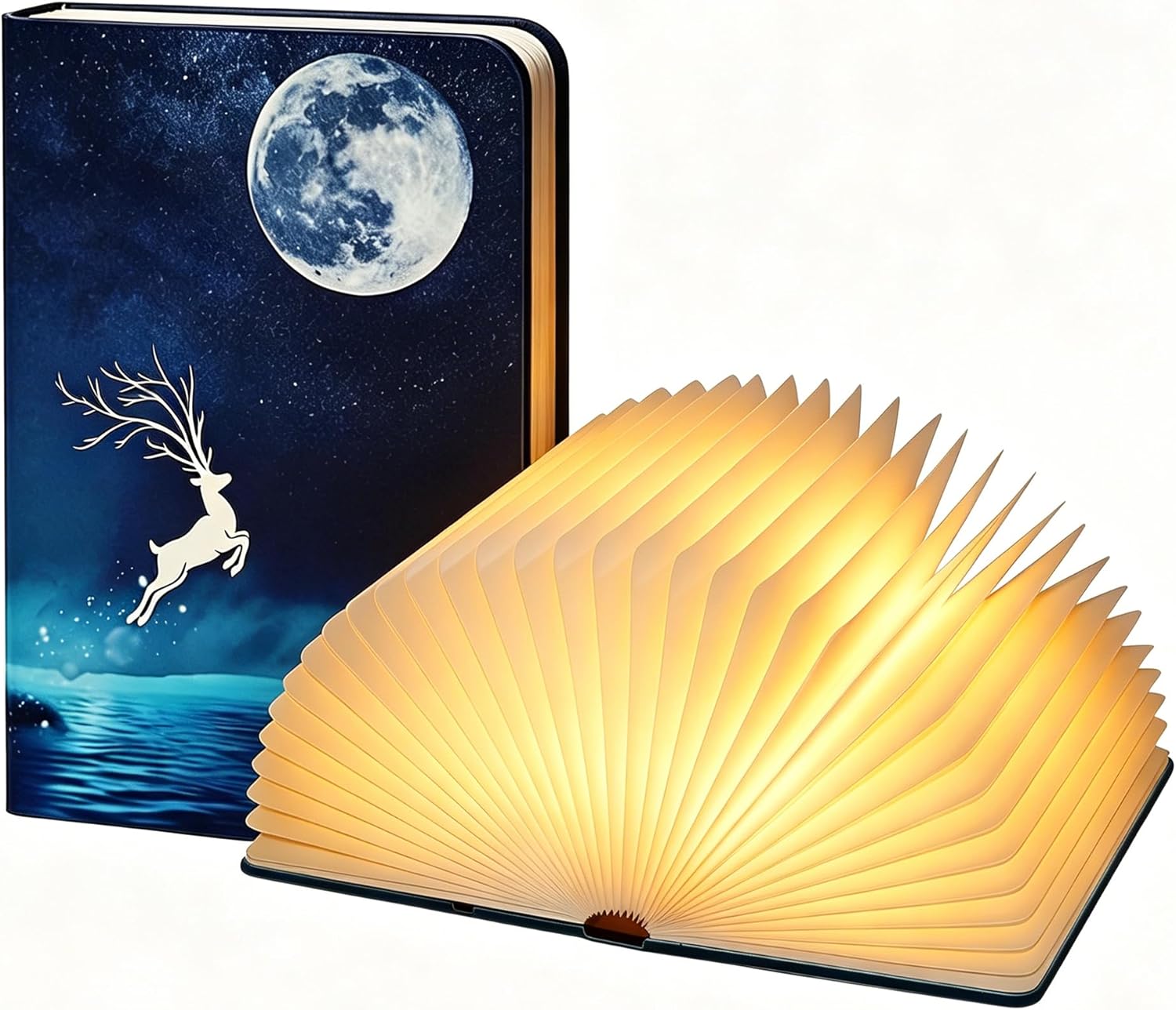 Magic Book Night Light – Offline Voice Control, 28 Soothing Sounds & White Noise, 4-Color Dimmable LED, Rechargeable Portable Decor, Unique Fantasy Gift for Book Lovers Adults
