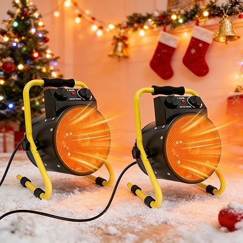 COOS BAY Calentador eléctrico portátil de 1500 W, calentador de invernadero al aire libre para tienda de cultivo, garaje, taller, patio, caravana,