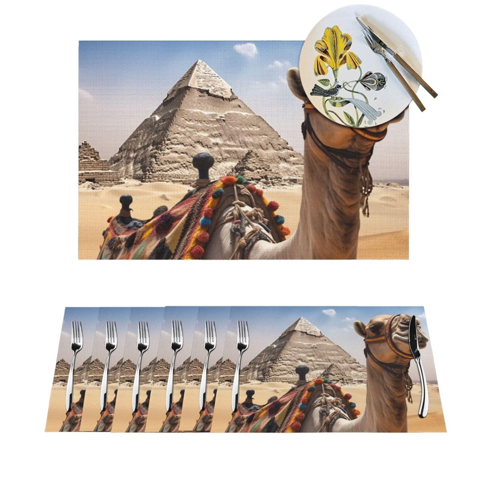 Sets de table en PVC antidérapants et thermorésistants lavables couleur camel