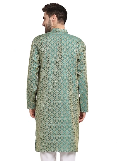 Jompers Men's Woven Design Jacqaurd Kurtas.
