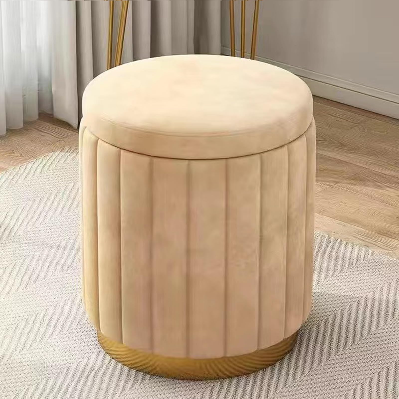 Tabouret de meuble-lavabo en velours pour votre routine beauté matinale