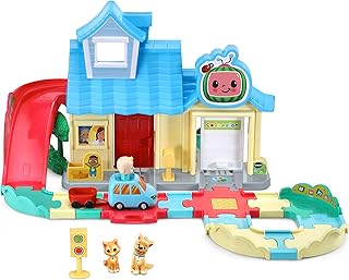 VTech Toot-Toot Drivers CoComelon JJ's House Track Set, Vehicle Playset for Kids, Lights, Songs from Official CoComelon, Includes JJ's Family Car Suitable for 1, 2, 3, 4 + Years, English Version