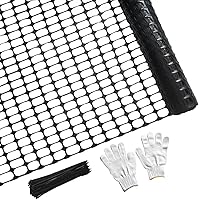 Vista 6 de PotatoLife Valla de Seguridad de Malla de Plástico, Rollo de 4'x100' con 100 Bridas, Red Temporal Reutilizable para Cercado de Jardín, Construcción