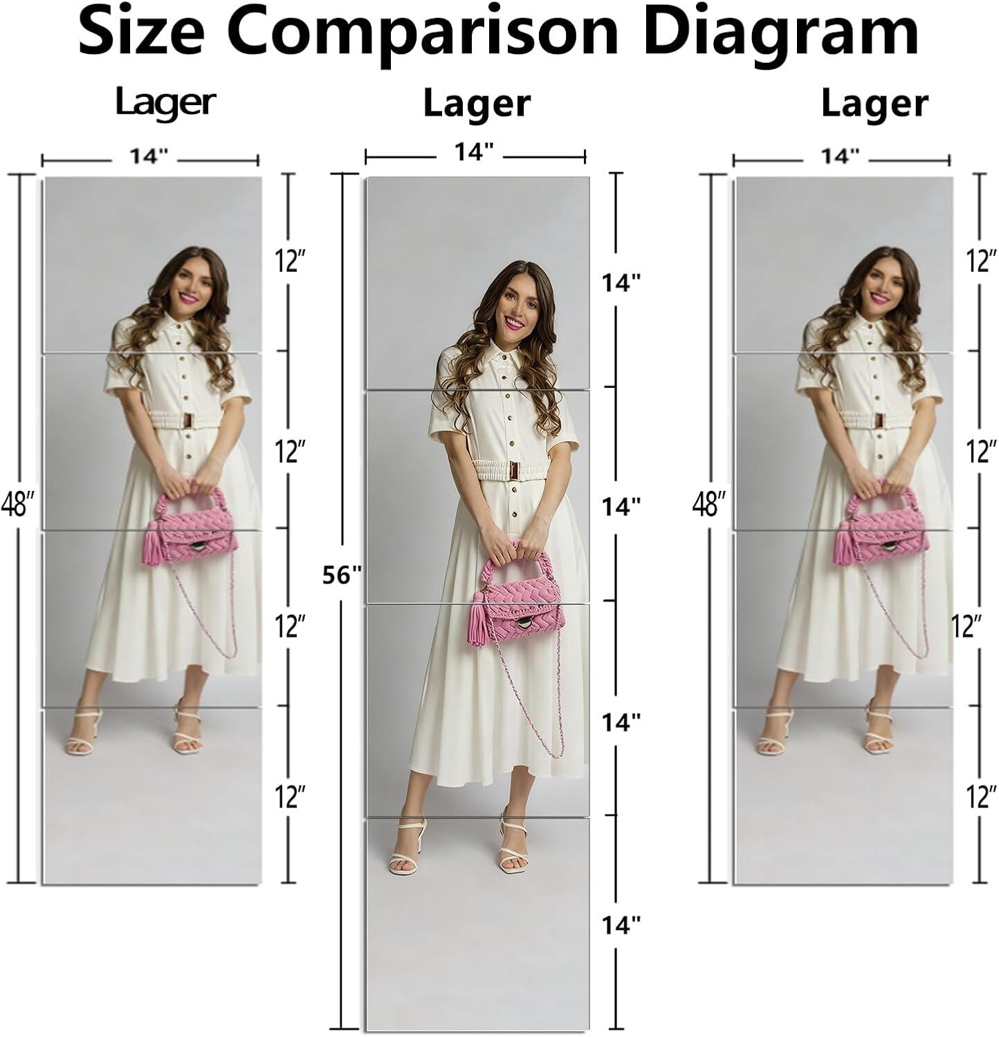 Kids Safety Shatterproof Mirror For Wall, Mirror Tiles, Made of Unbreakable Acrylic, Thick 0.12",4 Pack 14"x12", Bedroom Door Closet Mirrors, Plexiglass, Living Room Mirrors, Glassless Mirro for Kids image 2