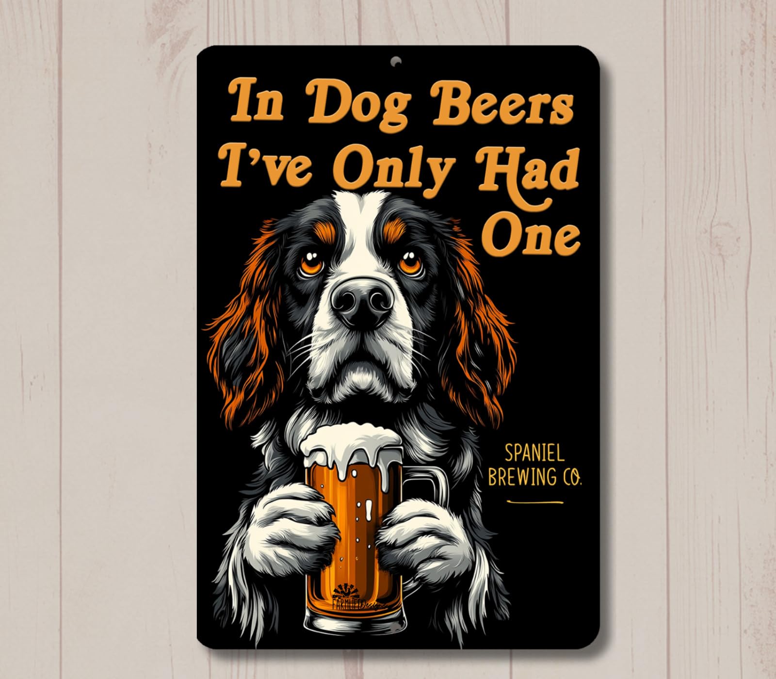 Yaasimoule Metal Springer Spaniel In Dog Beers Sign Man Cave Beer Bar Pub Funny Tin Decor Home Decor