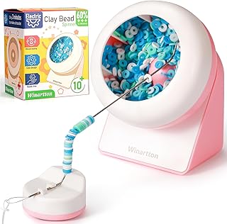 Clay Bead Spinner, Electric Bead Spinner for Jewelry Making, Automatic Fast Beads Bowl with Spinner Needles and Thread for Making Waist Beads, Bracelet, Necklace, DIY Gift Choice