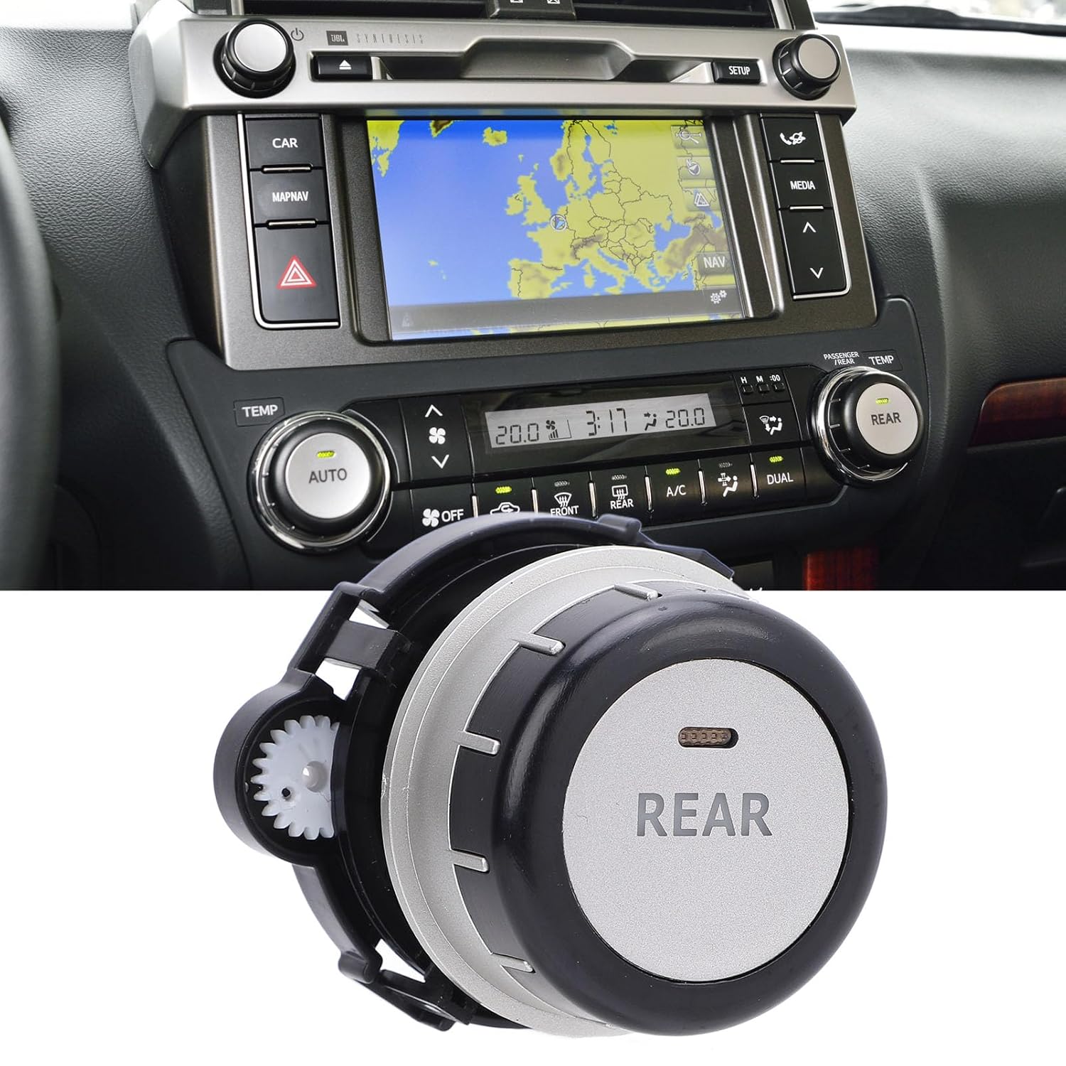 AC Knob Buttons, AC Climate Control Knob, Air Conditioning Control Switch Knobs Car Air Conditioning Heat Control Switch Replacement for Prado LC150 2010 to (Right Rear Key: