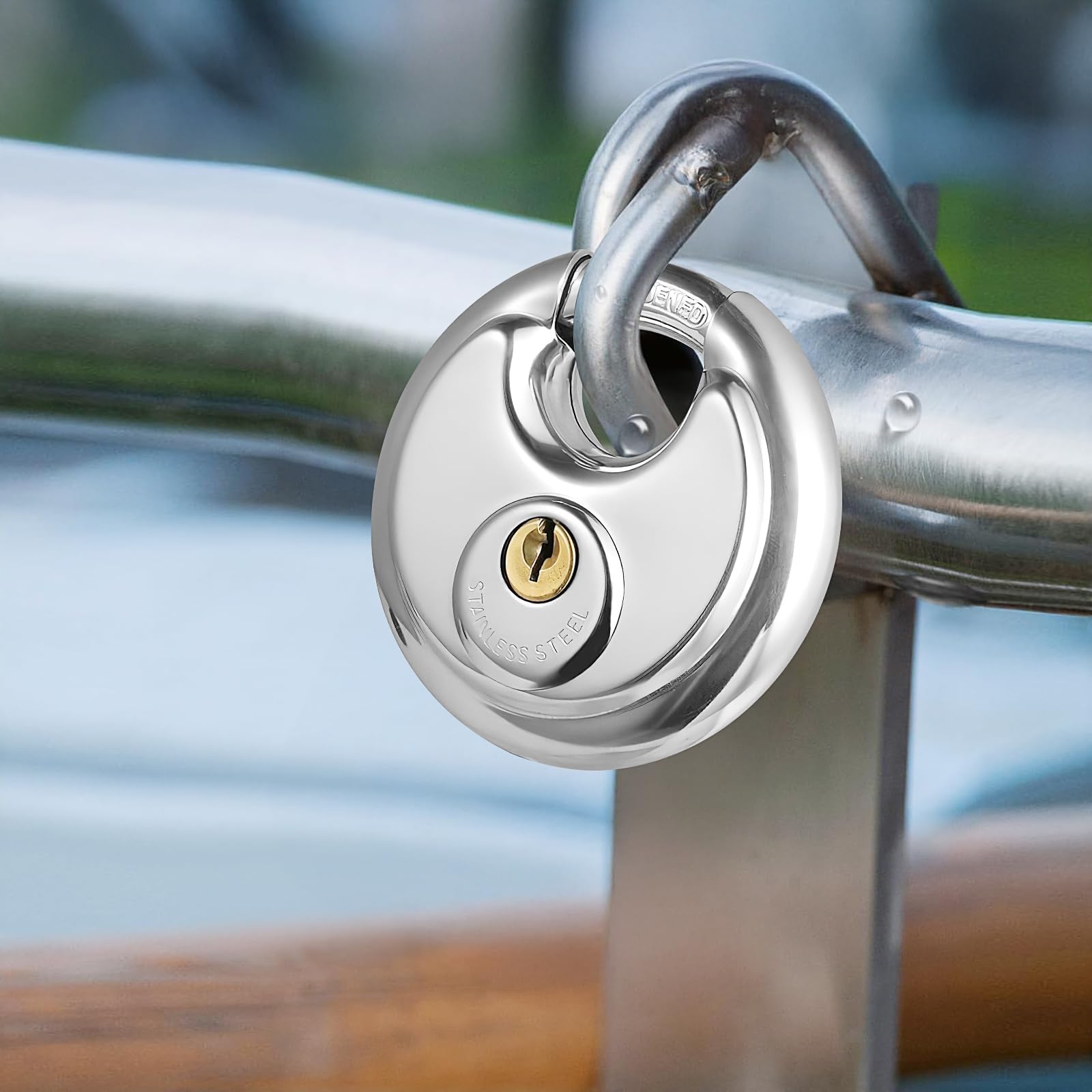 6 Stück gleichschließende Diskus, Vorhängeschlösser aus Edelstahl, Wasserdichte Sicherheitsschlösser mit 12 Schlüsseln, 3/8-Zoll-Bügel, rostfrei, ideal für Lagerraum, Garage, Schuppen, Fitnessstudio